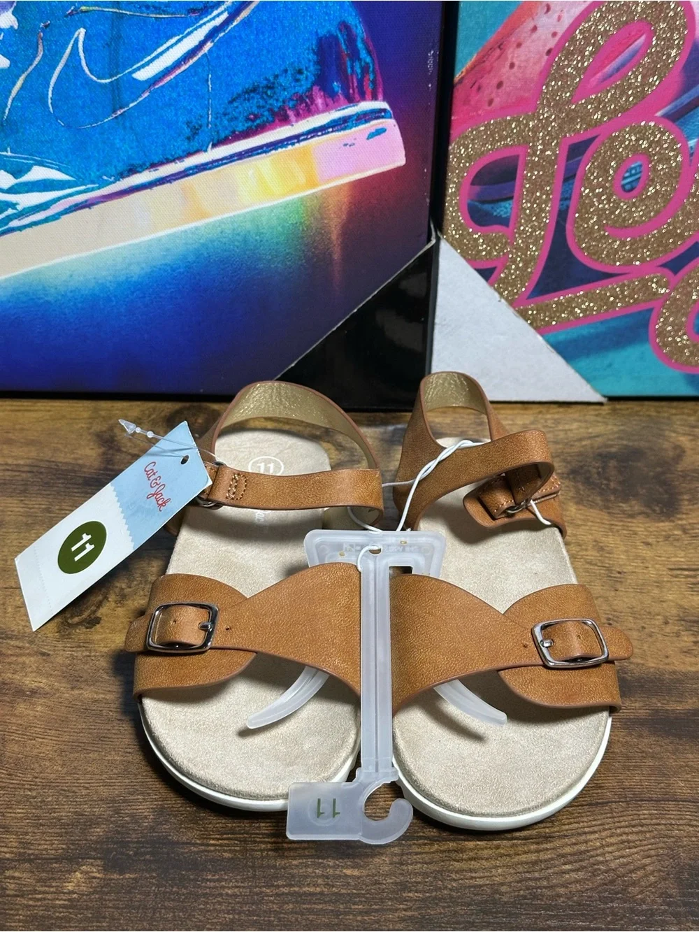 Toddler Sharon Molded Footbed Sandals - Cat & Jack™ Cognac size 11